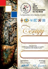 Diploma - ARDF World Championships for the Blind